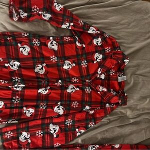 Disney Red Plaid Mickey Mouse Pajama Top